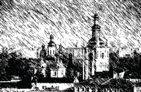 Sketch of Kyiv, Ukraine.